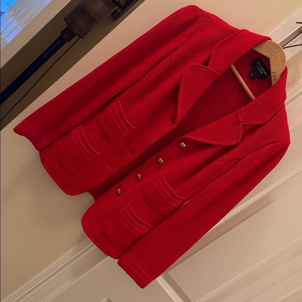 St. John Scarlet Knit red Jacket